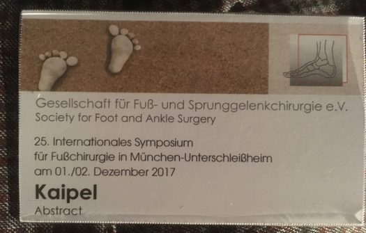 Zeit für Fortbildung – Vortrag am 25. internat. Symposium für Fußchirurgie der GFFC