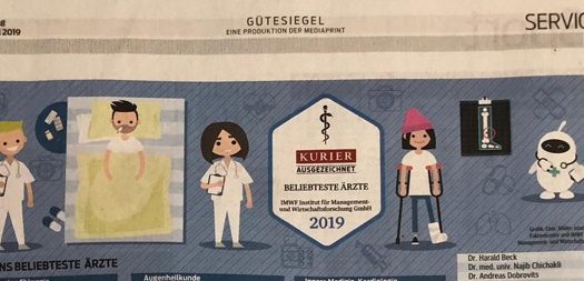 KURIER Auszeichnung „Wiens beliebteste Ärzte 2019“